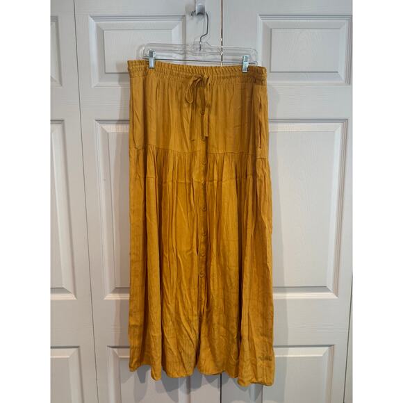 NEW Anthropologie Button Front Maxi Skirt Cottagecore Boho Festival - Picture 4 of 10